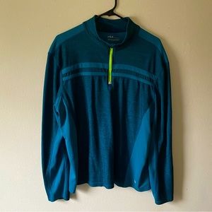 Men’s Fila Sport ~ Teal Long Sleeve Pull Over ~ 1/4 Zip Front